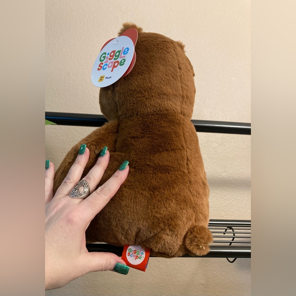 12” Bear Stuffed Animal Gigglescape plush sitting NEW - Picture 4 of 5